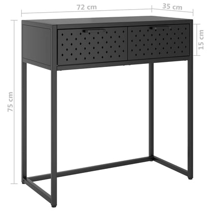 Mesa consola 72x35x75 cm aço antracite