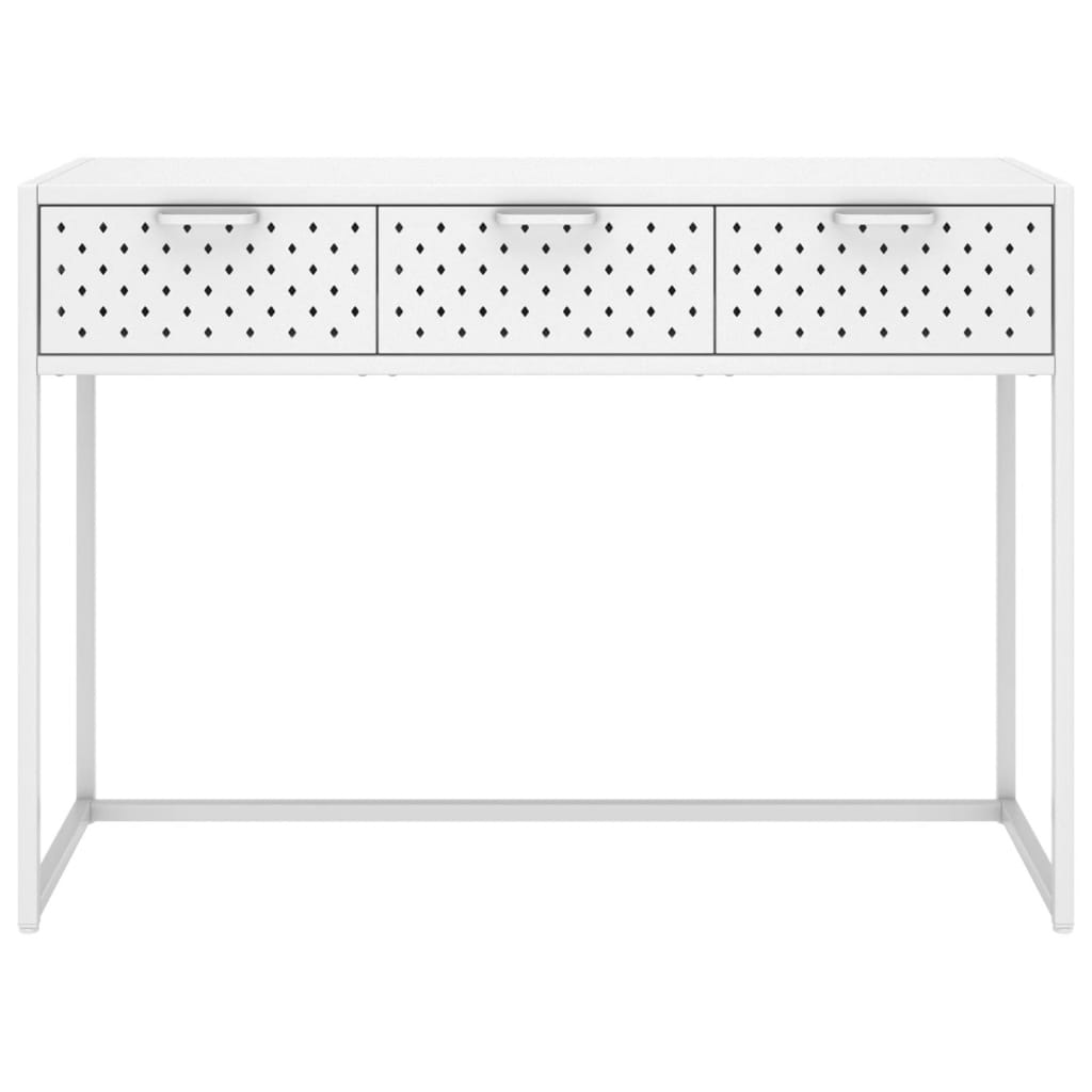 Mesa consola 106x35x75 cm aço branco