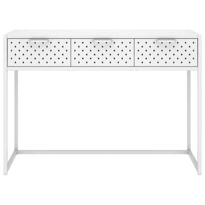 Mesa consola 106x35x75 cm aço branco