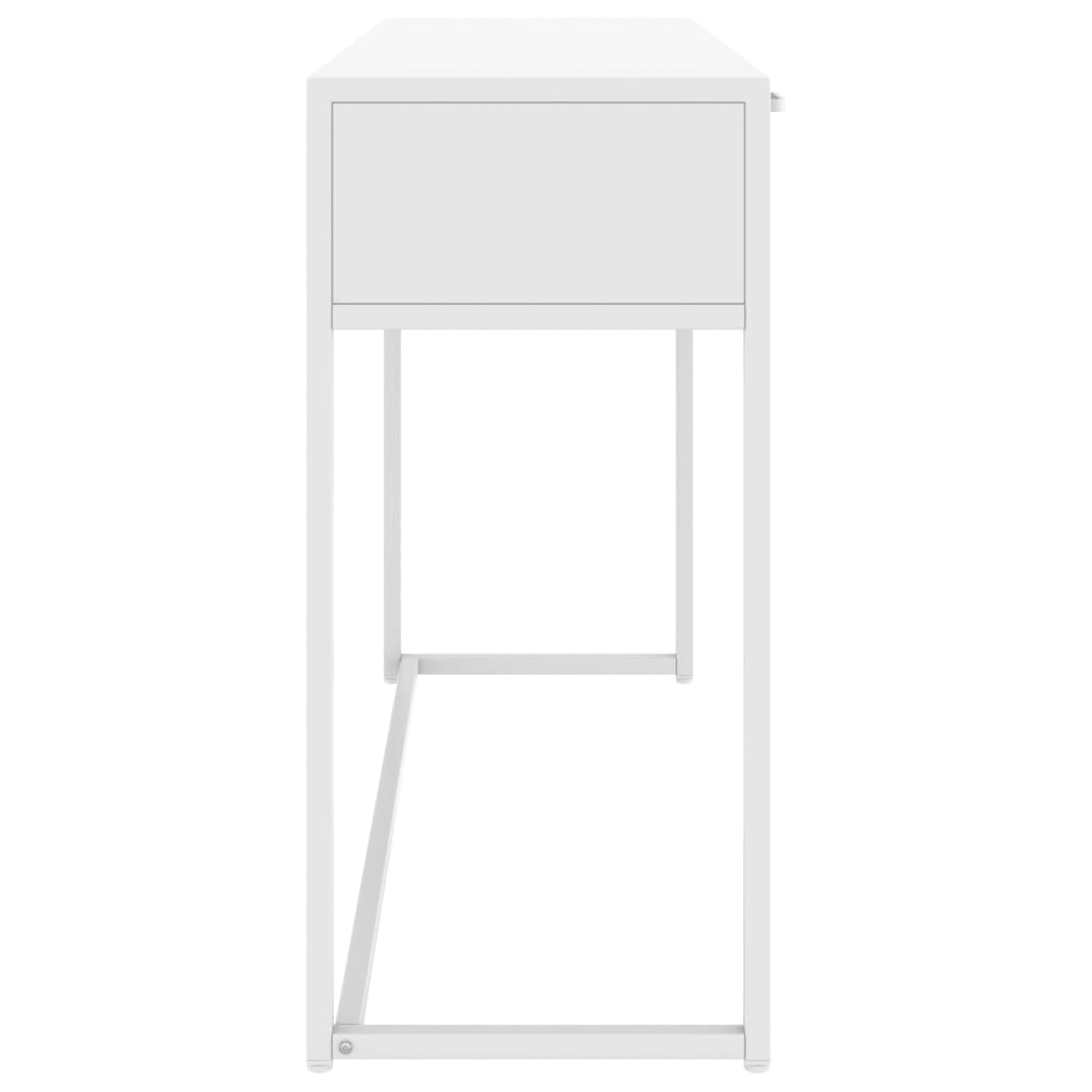 Mesa consola 106x35x75 cm aço branco