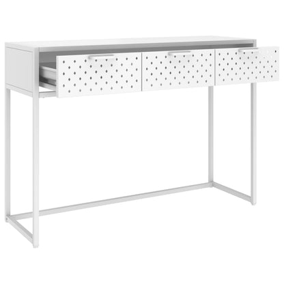 Mesa consola 106x35x75 cm aço branco