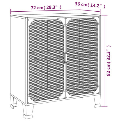 Armário de arrumação 72x36x82 cm metal e MDF cinzento