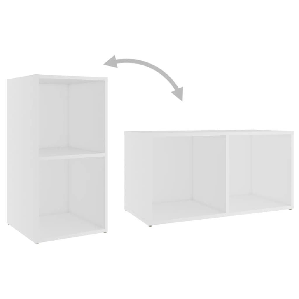 Móveis de TV 2 pcs 72x35x36,5 cm contraplacado branco