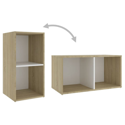 Móveis de TV 2 pcs 72x35x36,5cm contrap. branco/carvalho sonoma