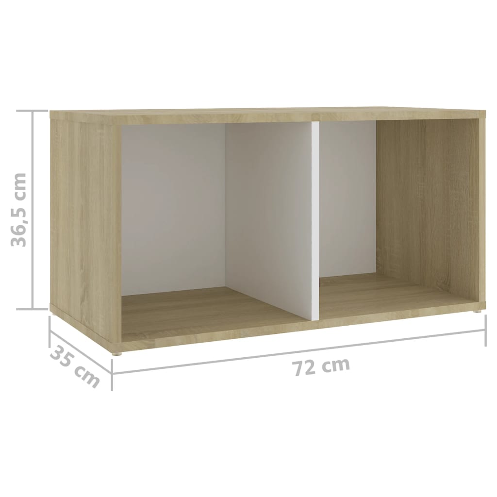 Móveis de TV 2 pcs 72x35x36,5cm contrap. branco/carvalho sonoma