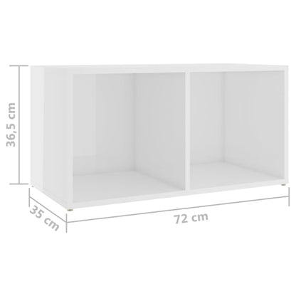 Móveis de TV 2 pcs 72x35x36,5 cm contraplacado branco brilhante