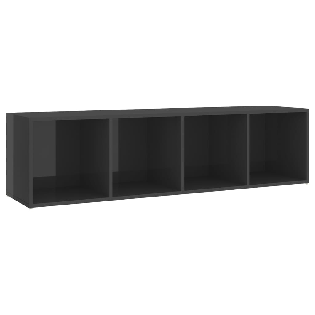 Móveis de TV 2 pcs 142,5x35x36,5 cm contrapl. cinza brilhante