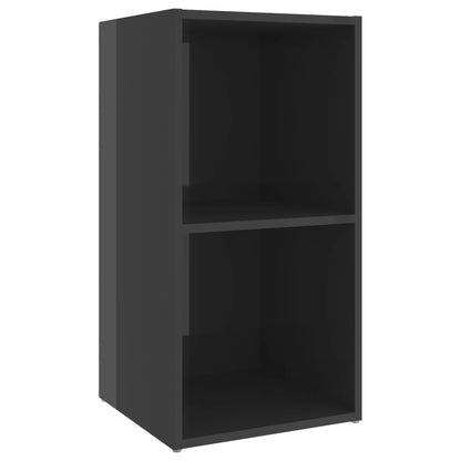 Móveis de TV 2 pcs 72x35x36,5 cm contraplacado cinza brilhante