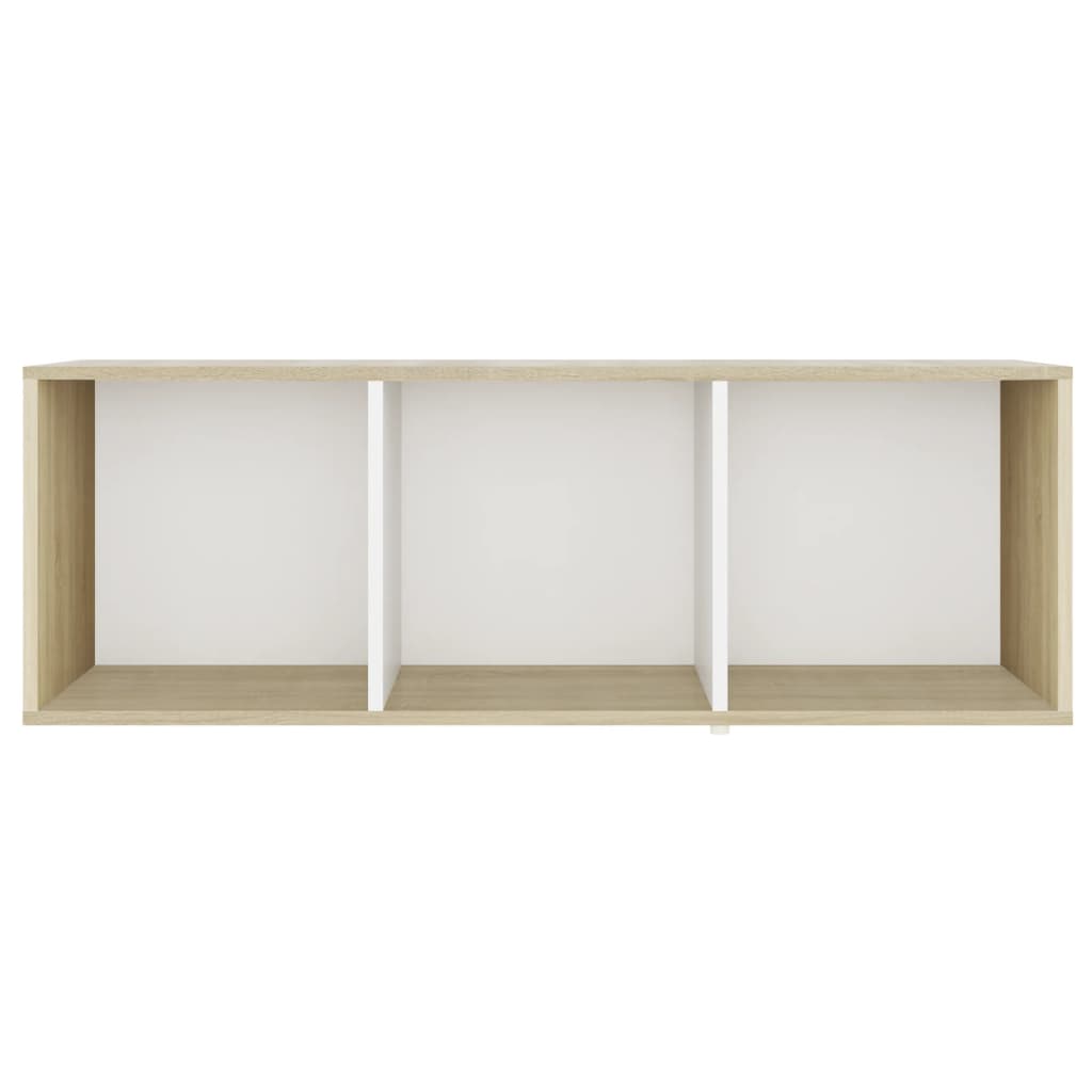 Móveis de TV 3pcs 107x35x37cm contrapl. branco/carvalho sonoma