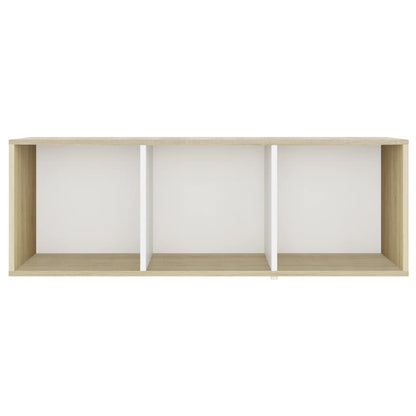 Móveis de TV 3pcs 107x35x37cm contrapl. branco/carvalho sonoma