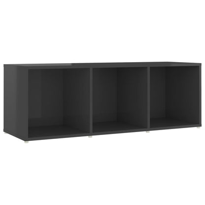 Móveis de TV 3 pcs 107x35x37 cm contraplacado cinza brilhante