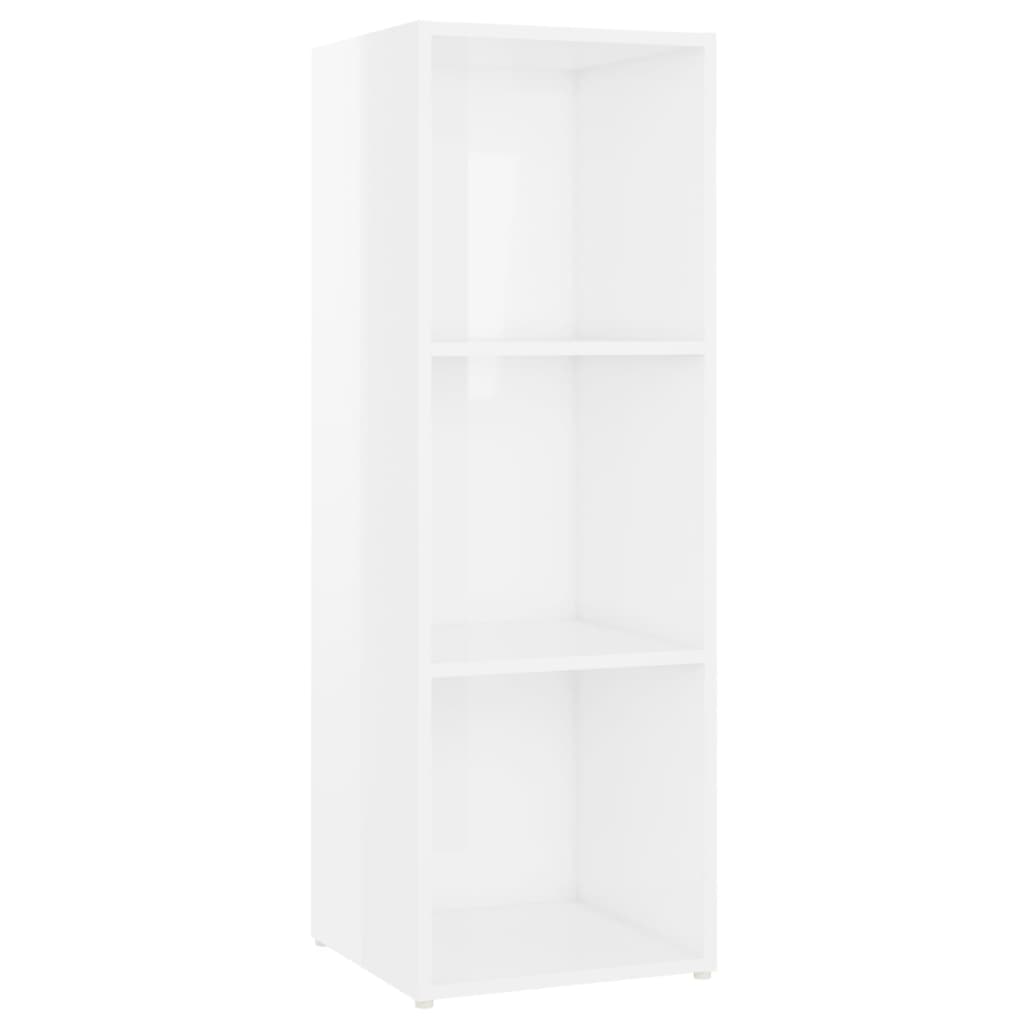 Móveis de TV 4 pcs 107x35x37 cm contraplacado branco brilhante