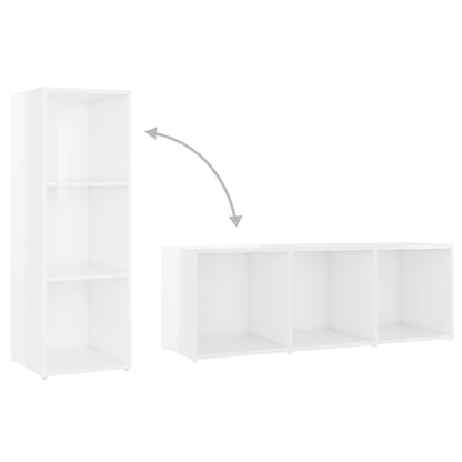 Móveis de TV 4 pcs 107x35x37 cm contraplacado branco brilhante