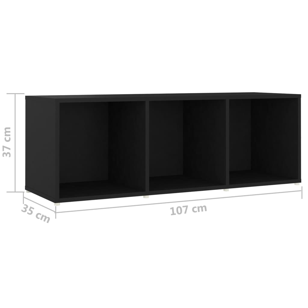 3 pcs conjunto de móveis de TV contraplacado preto