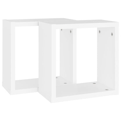 Prateleiras de parede em forma de cubo 2 pcs 30x15x30cm branco