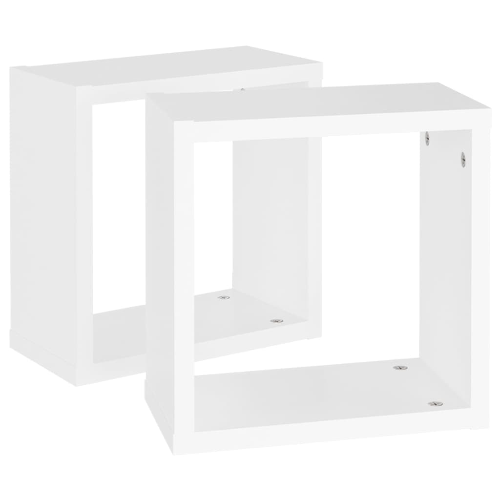 Prateleiras de parede em forma de cubo 2 pcs 30x15x30cm branco