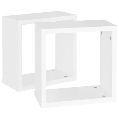 Prateleiras de parede em forma de cubo 2 pcs 30x15x30cm branco