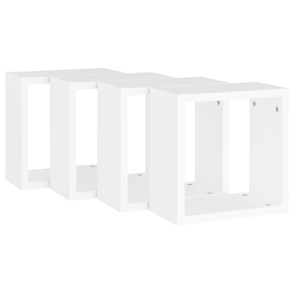 Prateleiras de parede em forma de cubo 4 pcs 30x15x30cm branco