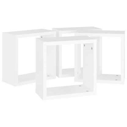 Prateleiras de parede em forma de cubo 4 pcs 30x15x30cm branco