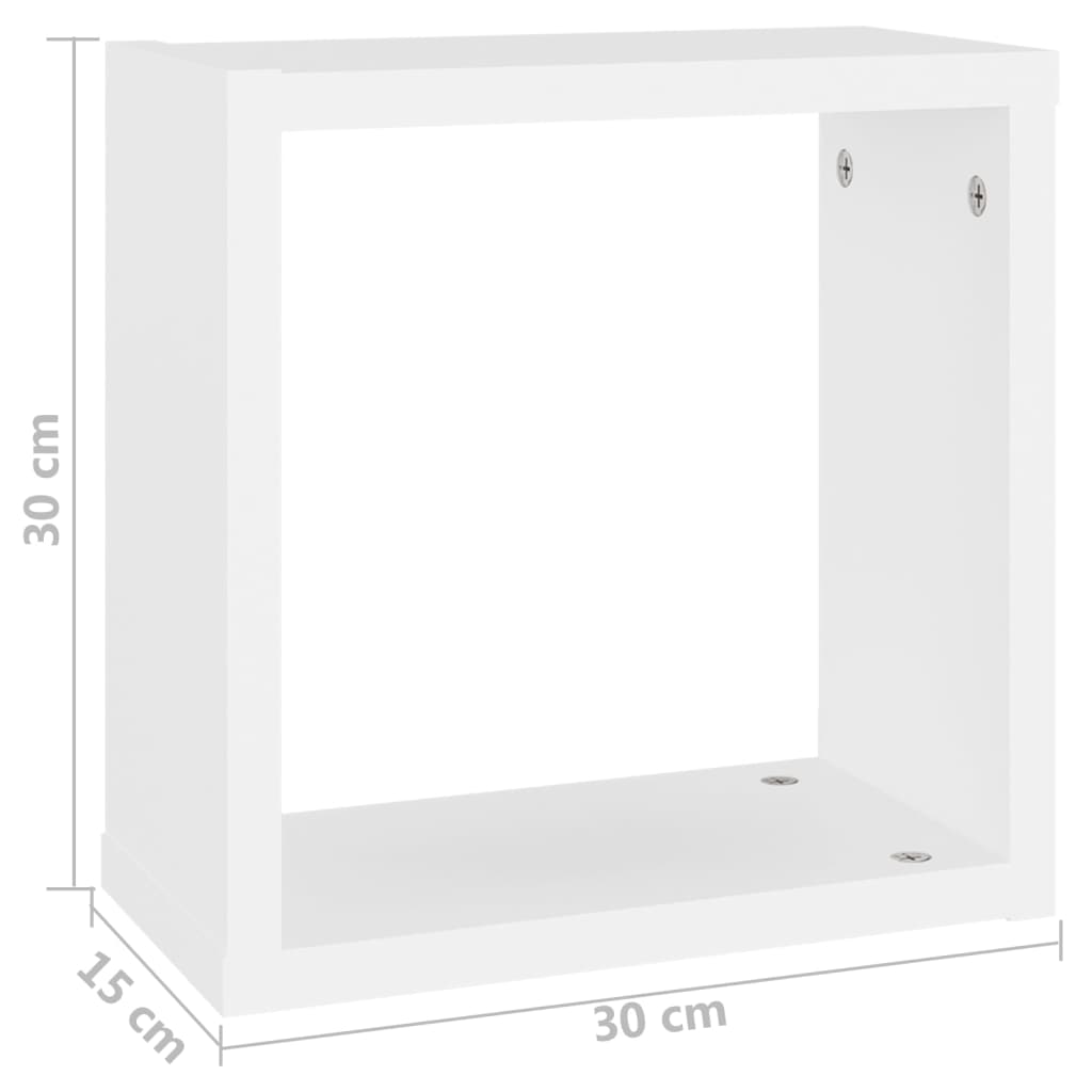 Prateleiras de parede em forma de cubo 4 pcs 30x15x30cm branco