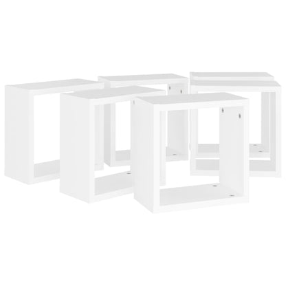 Prateleiras de parede em forma de cubo 6 pcs 30x15x30cm branco