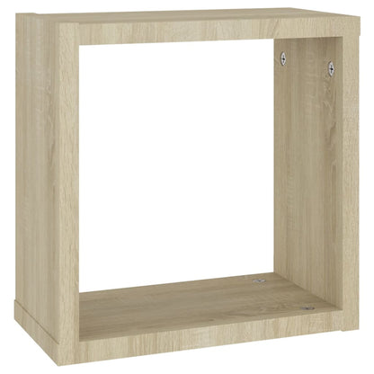 Prateleiras de parede em forma de cubo 6 pcs 30x15x30cm sonoma