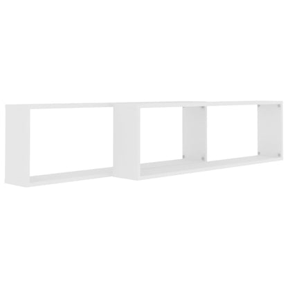 Prateleiras parede forma de cubo 2pcs contr. 100x15x30cm branco