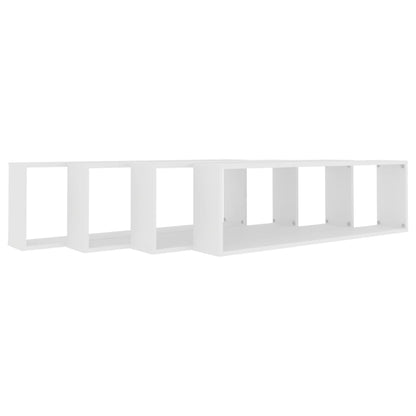 Prateleiras parede forma de cubo 4pcs contr. 100x15x30cm branco