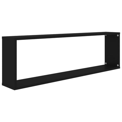 Prateleiras parede forma de cubo 2pcs contr. 100x15x30 cm preto