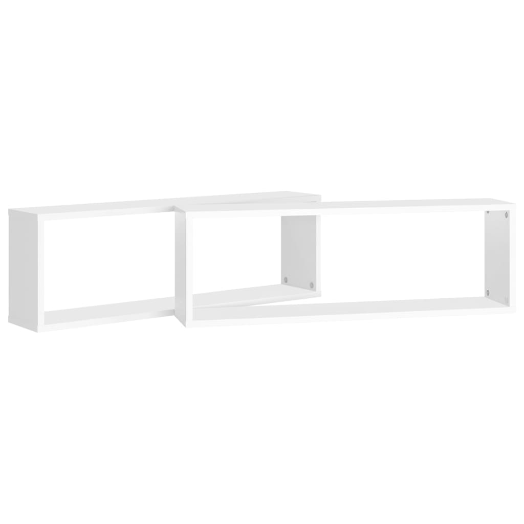 Estantes de parede cúbicas 2 pcs contrapl. 80x15x26,5 cm branco