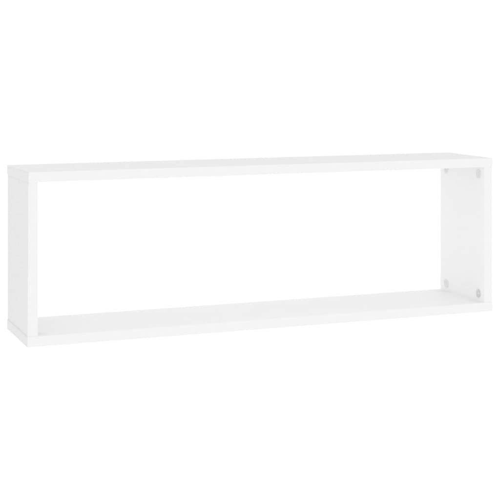 Estantes de parede cúbicas 2 pcs contrapl. 80x15x26,5 cm branco