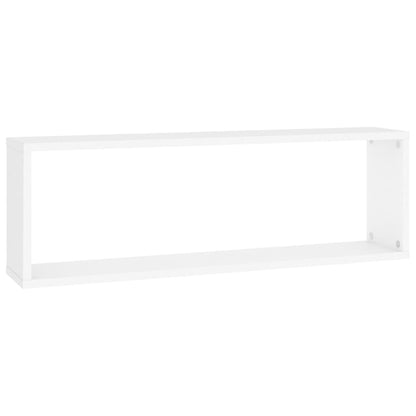 Estantes de parede cúbicas 2 pcs contrapl. 80x15x26,5 cm branco