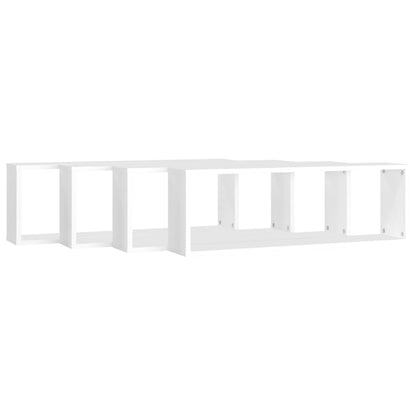 Estantes de parede cúbicas 4 pcs contrapl. 80x15x26,5 cm branco