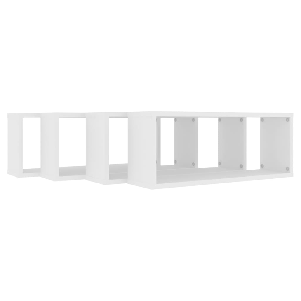 Prateleiras parede forma de cubo 4pcs contr. 60x15x23 cm branco