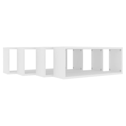 Prateleiras parede forma de cubo 4pcs contr. 60x15x23 cm branco