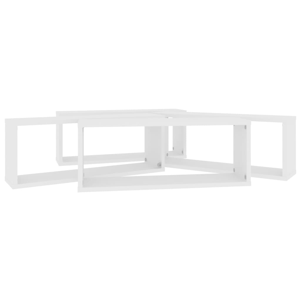 Prateleiras parede forma de cubo 4pcs contr. 60x15x23 cm branco