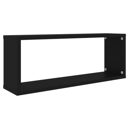 Prateleiras parede forma de cubo 2pcs contr. 60x15x23 cm preto