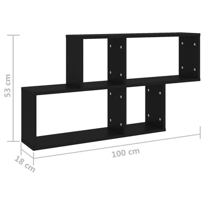 Estante de parede 100x18x53 cm contraplacado preto