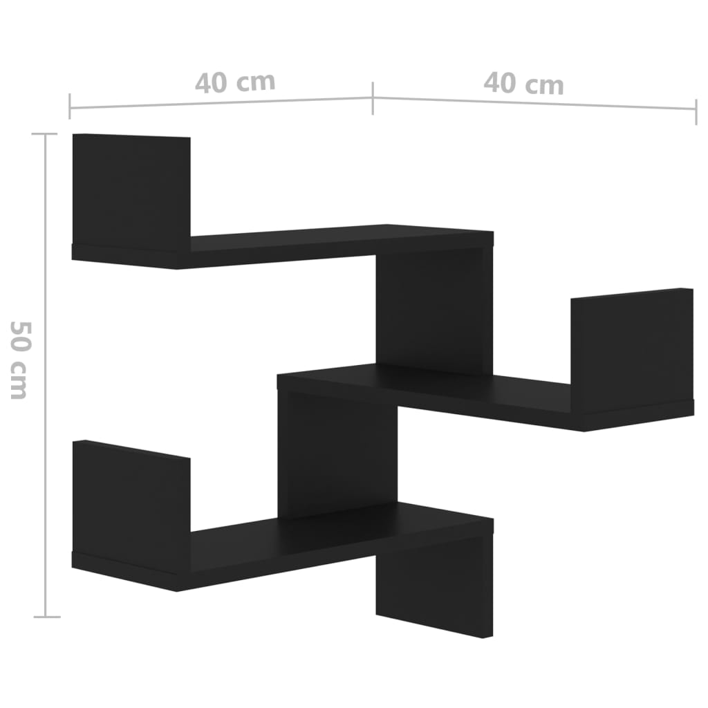 Estante de canto p/ parede 40x40x50 cm contraplacado preto