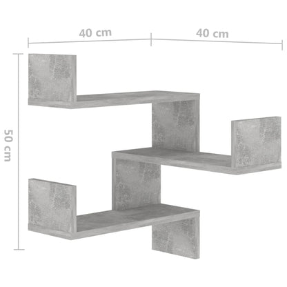 Estante de canto p/ parede 40x40x50 cm contrap. cinza cimento