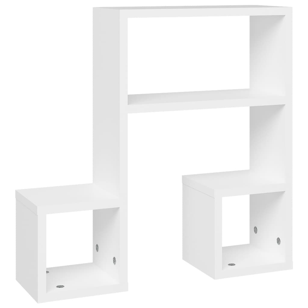 Estantes de parede 2 pcs 50x15x50 cm contraplacado branco