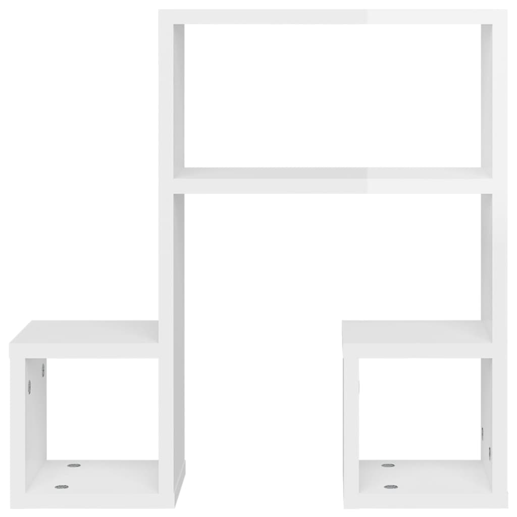 Estantes de parede 2 pcs 50x15x50 cm contrapl. branco brilhante