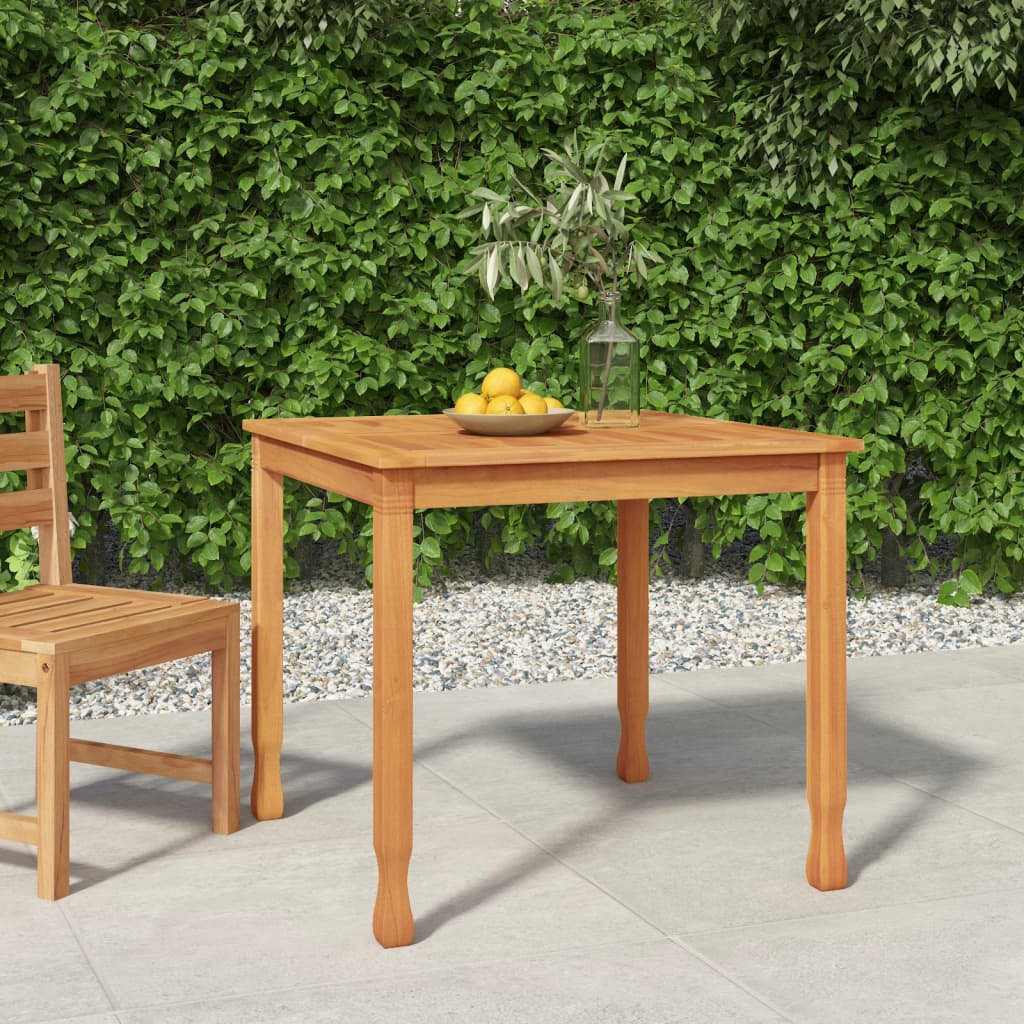 Mesa de jantar p/ jardim 85x85x75 cm madeira de teca maciça