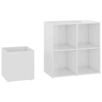 Sapateira Leen - Com Suporte para Guarda-Chuvas - Cor Branco Brilhante - 105x35,5x70 cm -  Contraplacado - Design Minimalista