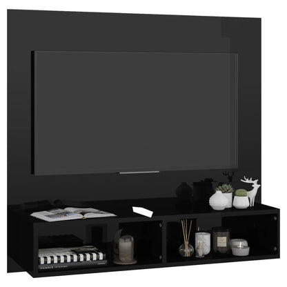 Móvel de TV de Parede Lisboa de 102 cm - Preto Brilhante - Design Moderno