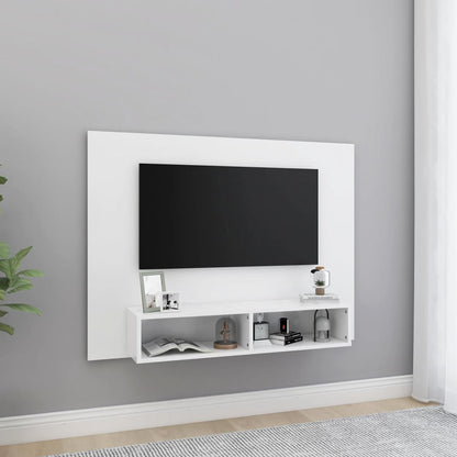 Armário de parede para TV 120x23,5x90 cm contraplacado branco