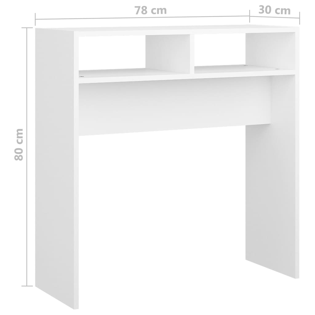 Consola de Entrada Raira - 78 x 30 x 80 cm- Cor Branco - Design Minimalista