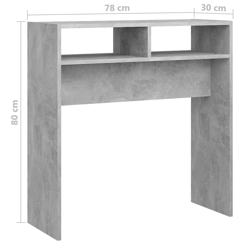 Consola de Entrada Raira - 78 x 30 x 80 cm- Cor Cinzento - Design Minimalista