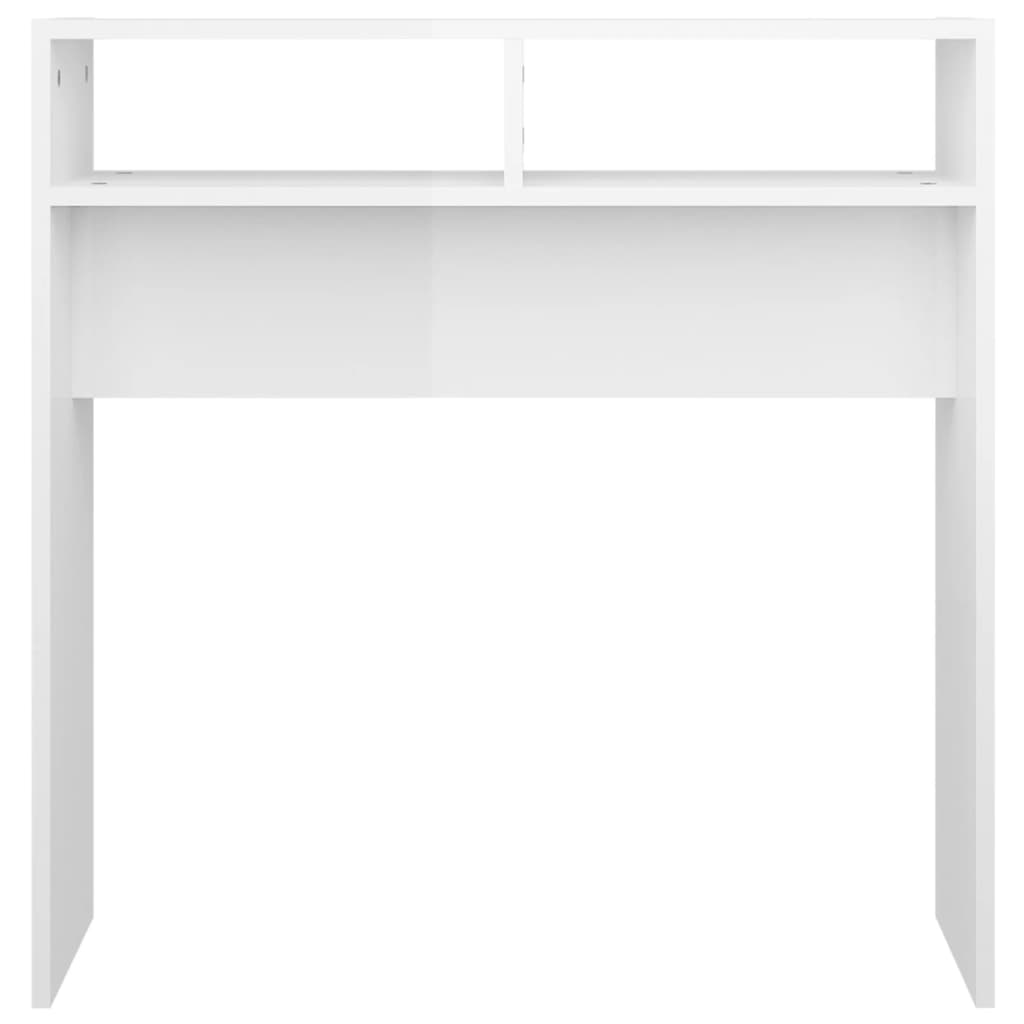 Mesa consola 78x30x80 cm contraplacado branco brilhante