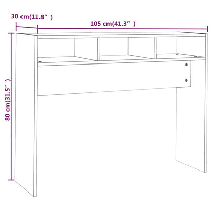 Mesa consola 105x30x80 cm contraplacado branco